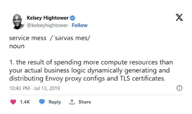 Figure - Kelsey Hightower redefines service meshes