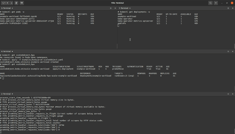 Animation showing a workload being scaled up based on Prometheus metrics